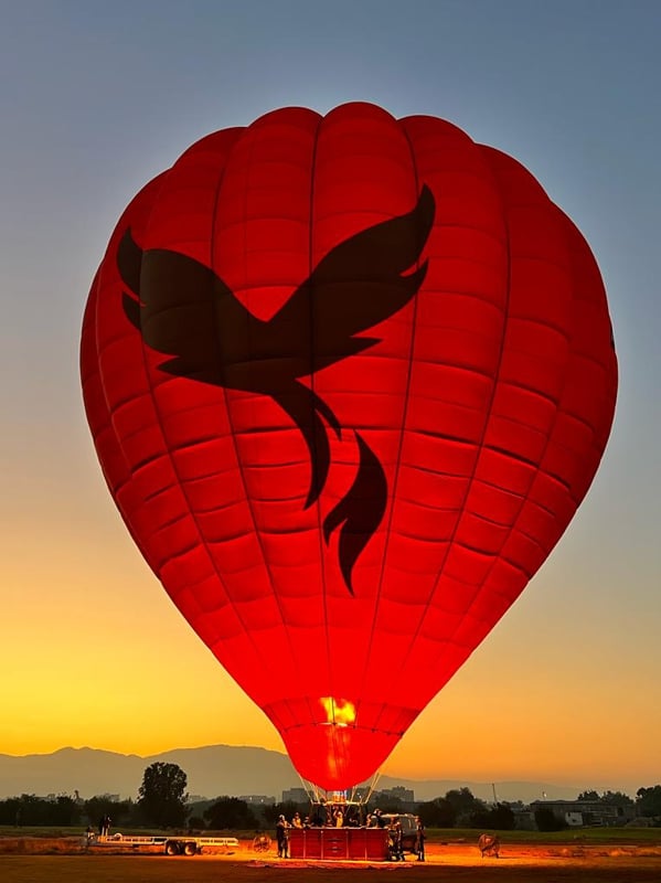 ActionFlight Balloon Hot inflated at Tower Links at Sunrise