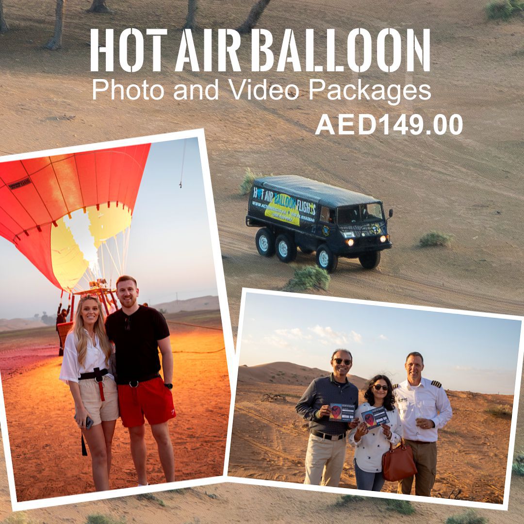 Buy your hot air balloon image and video packages here AED149.00