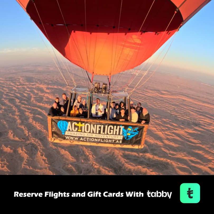 Book an exhilarating Hot Air Balloon flight over Ras Al Khaimah. We now accept 'split in 4' payments by Tabby.